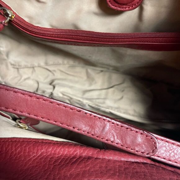 Cole Haan Red Leather Hobo Bag - Picture 8 of 13